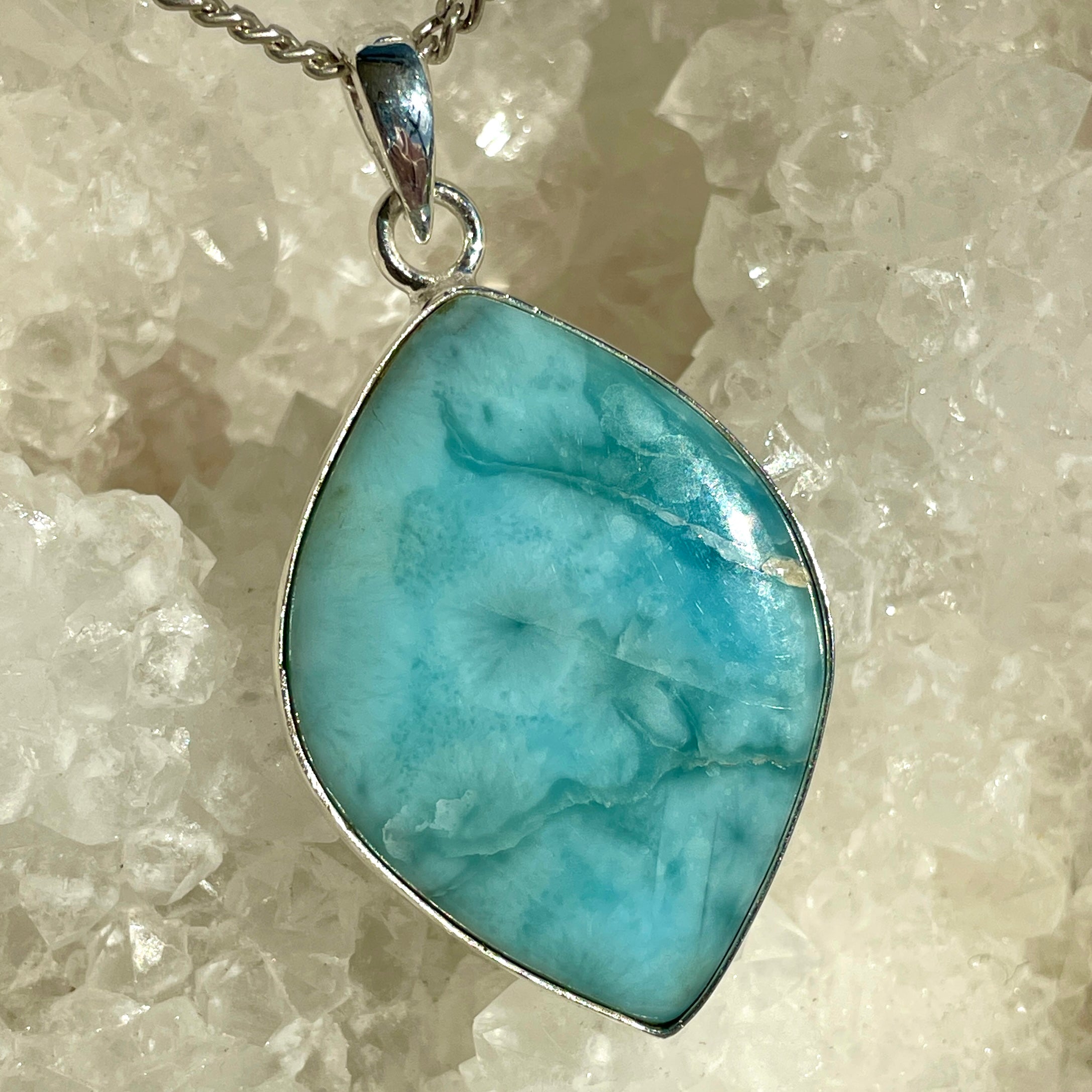 Larimar Silver Pendant Large - SP107 Larimar Silver Pendant Large - SP107